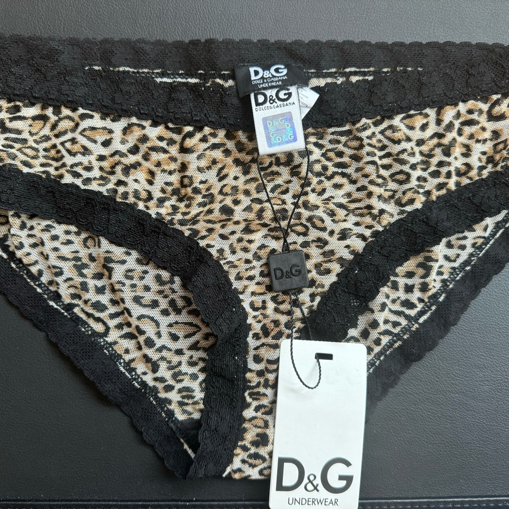 D&G Leopard Print Panties with Black Lace